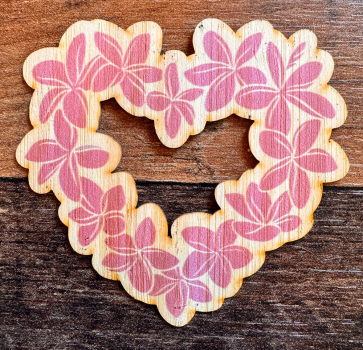 *NEU* Bambus Sticker " Plumeria Herz "